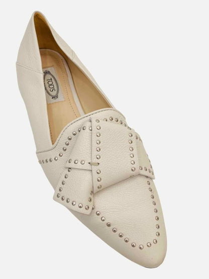 Pre - loved TOD'S White Loafers 35.5 at Reems Closet