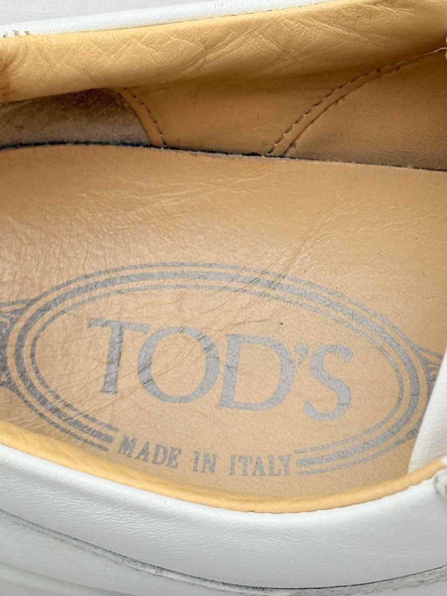 Pre - loved TOD'S White Studded Size EU 38.5 Sneakers at Reems Closet