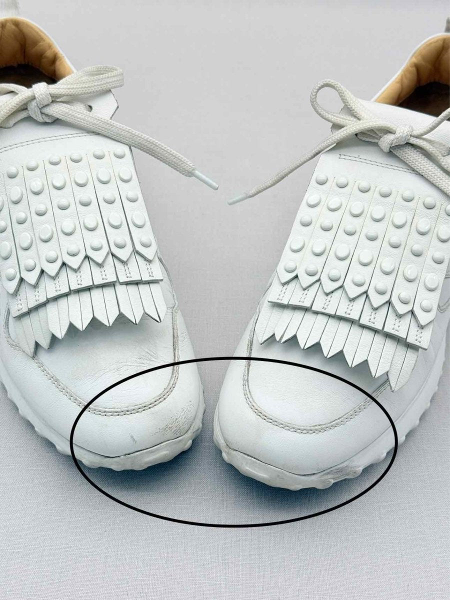 Pre - loved TOD'S White Studded Size EU 38.5 Sneakers at Reems Closet