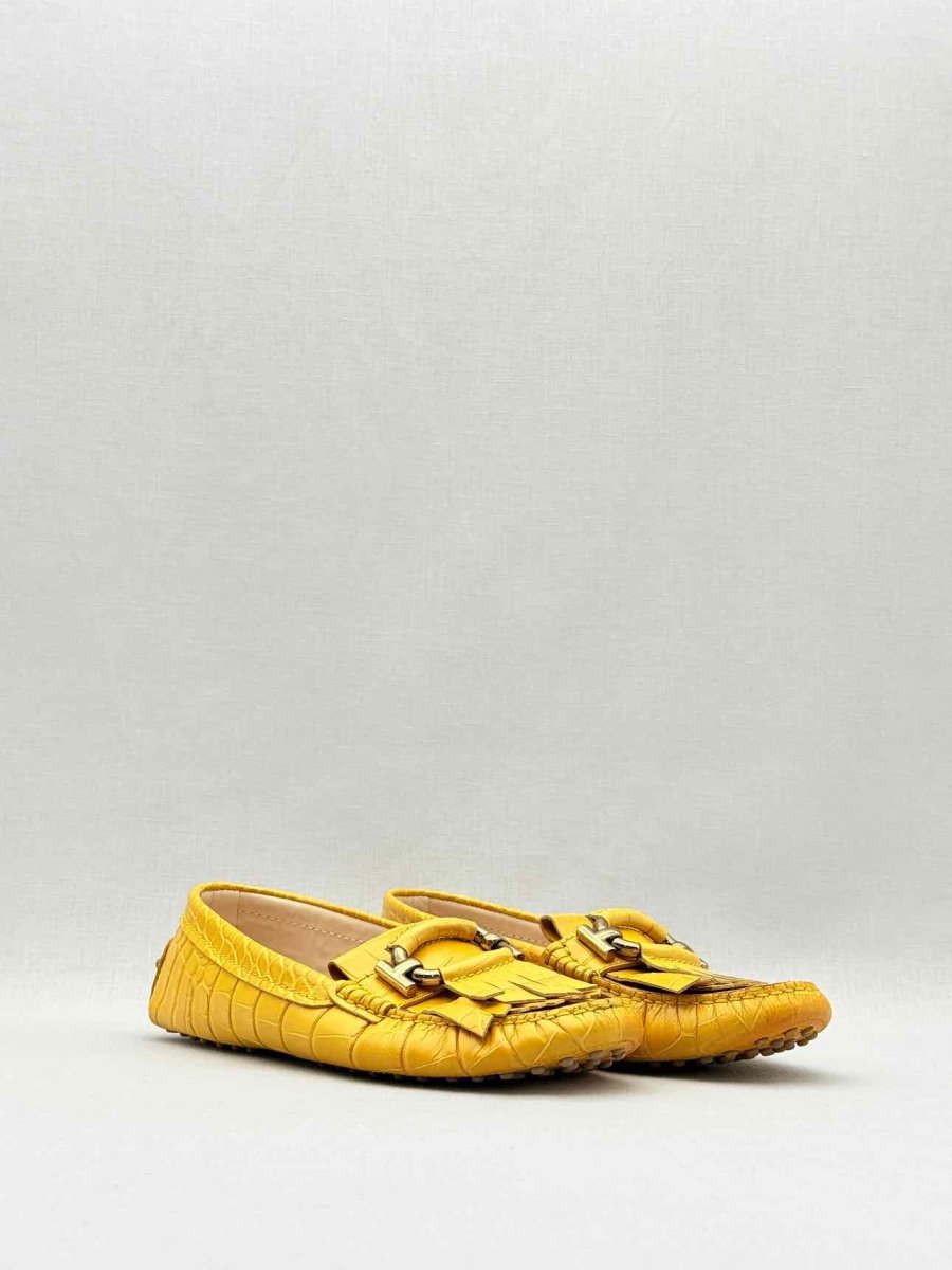 Pre - loved TOD'S Yellow Fringed Size EU 39 Loafers at Reems Closet