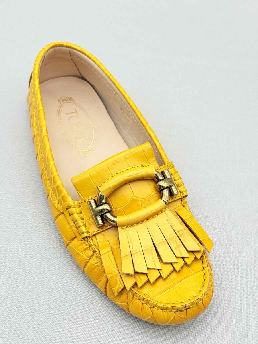 Pre - loved TOD'S Yellow Fringed Size EU 39 Loafers at Reems Closet