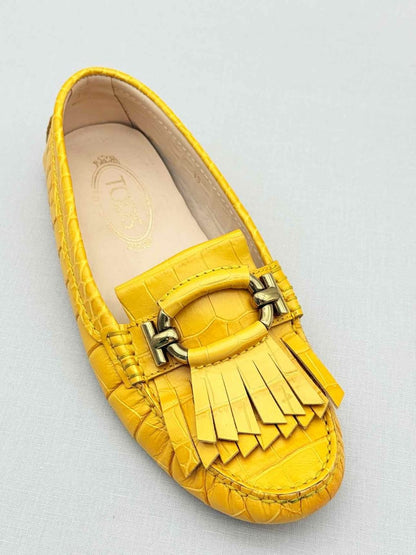 Pre - loved TOD'S Yellow Fringed Size EU 39 Loafers at Reems Closet
