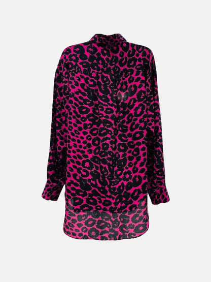 Pre - loved TOM FORD Black & Pink Leopard Shirt at Reems Closet