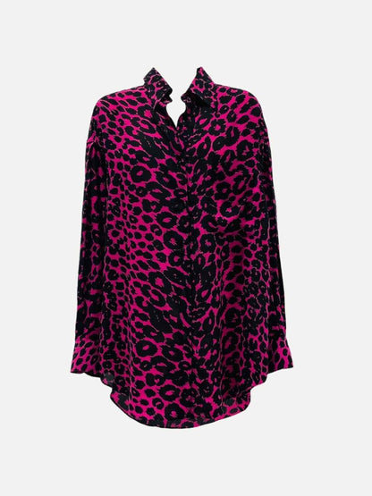 Pre - loved TOM FORD Black & Pink Leopard Shirt at Reems Closet