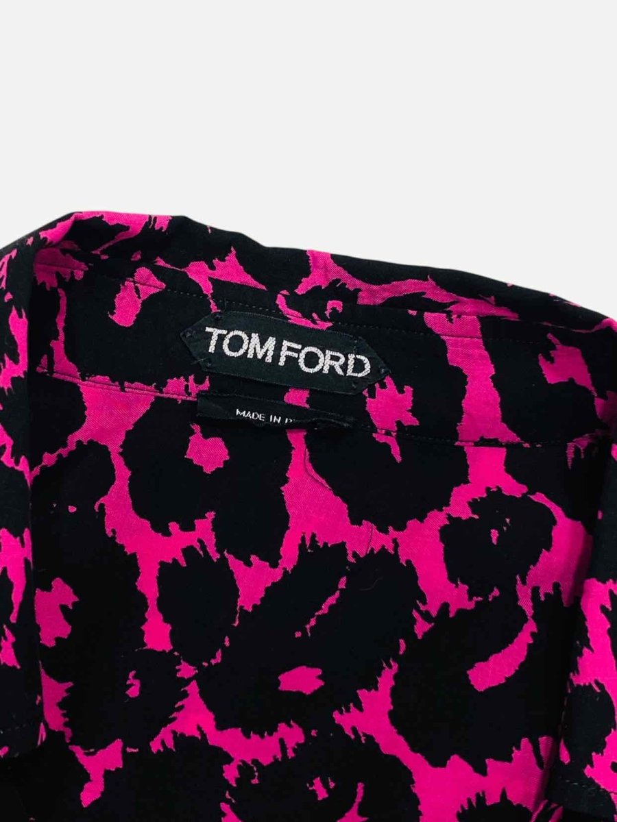 Pre - loved TOM FORD Black & Pink Leopard Shirt at Reems Closet