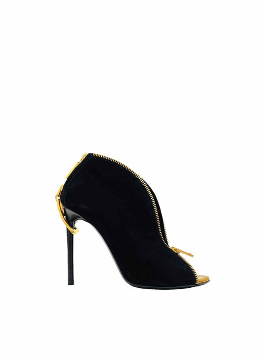 Pre - loved TOM FORD Black w/ Gold Booties at Reems Closet