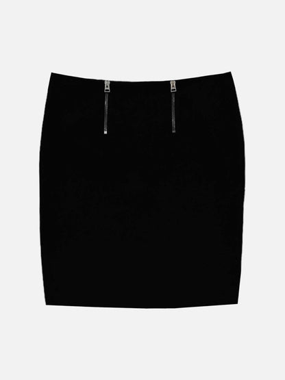 Pre - loved TOM FORD Black Zip Accent Mini Skirt at Reems Closet