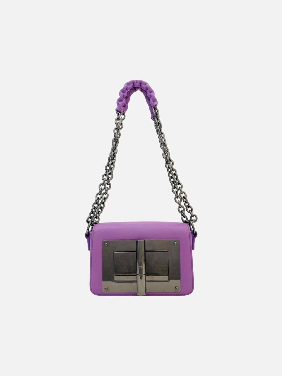 Pre - loved TOM FORD Natalia Chain Purple Shoulder Bag at Reems Closet