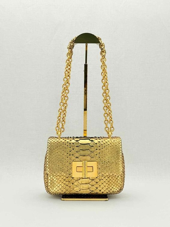 Pre - loved TOM FORD Natalia Gold Shoulder Bag at Reems Closet