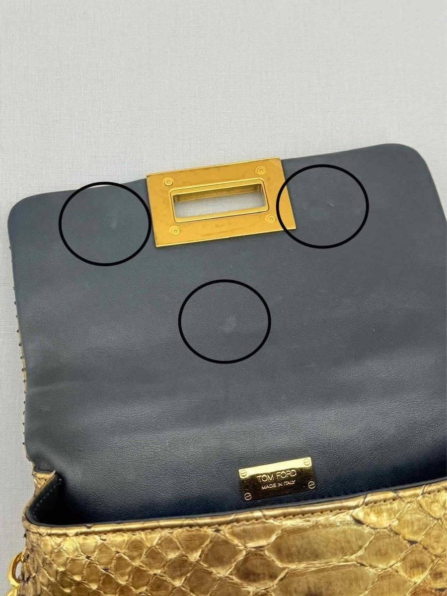 Pre - loved TOM FORD Natalia Gold Shoulder Bag at Reems Closet