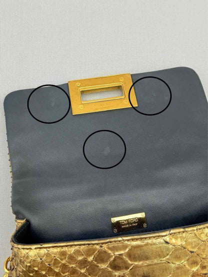 Pre - loved TOM FORD Natalia Gold Shoulder Bag at Reems Closet