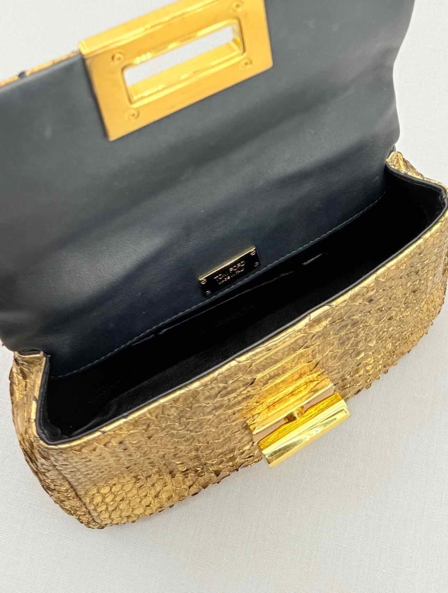 Pre - loved TOM FORD Natalia Gold Shoulder Bag at Reems Closet