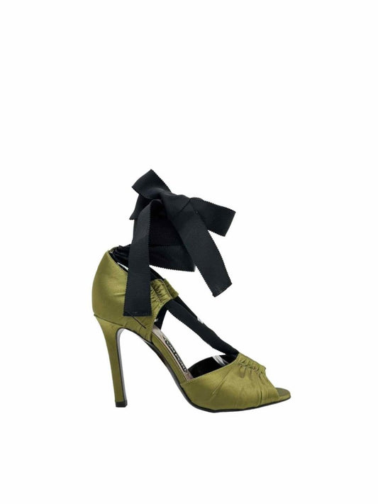 Pre-loved TOM FORD Olive & Black Heeled Sandals from Reems Closet