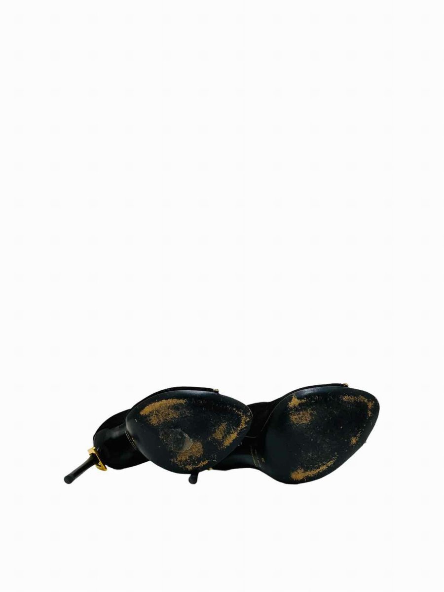 Pre - loved TOM FORD Open Toe Black w/ Gold Size EU 35 Booties at Reems Closet