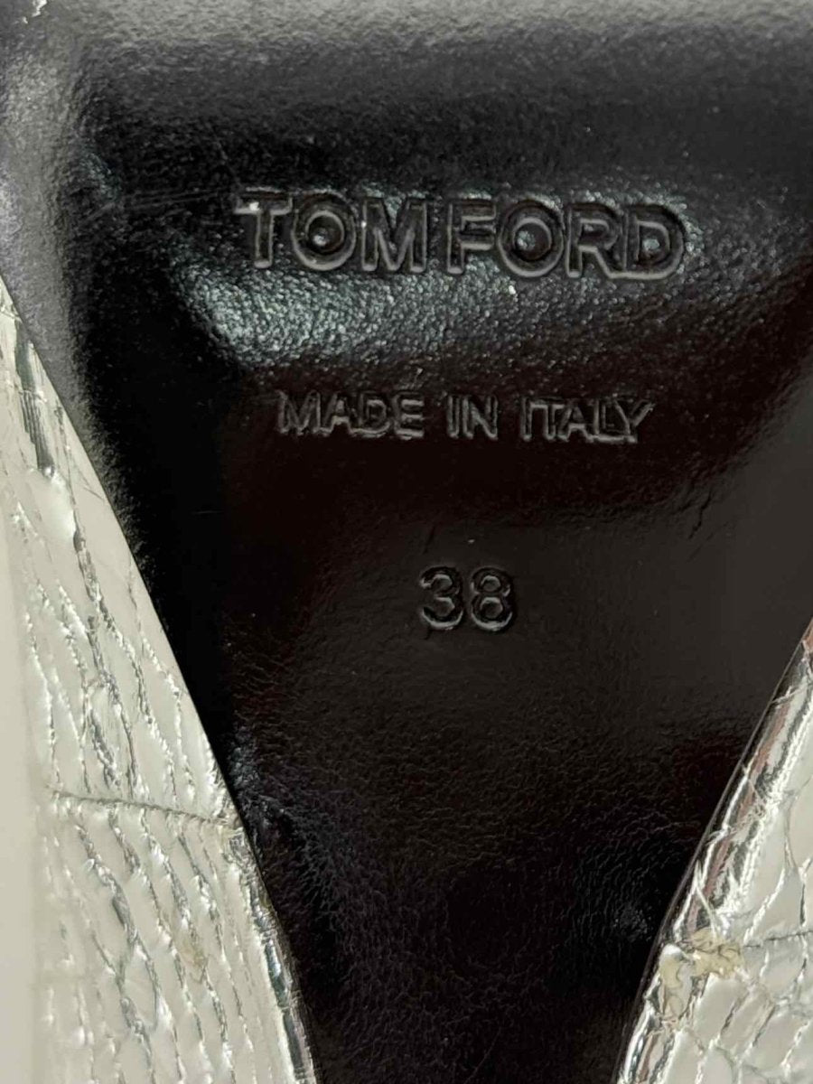 Pre - loved TOM FORD Silver Python Embossed Size EU 38 Pumps at Reems Closet