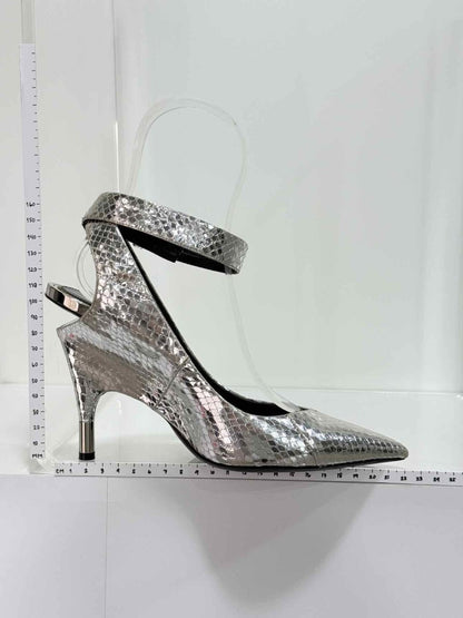 Pre - loved TOM FORD Silver Python Embossed Size EU 38 Pumps at Reems Closet