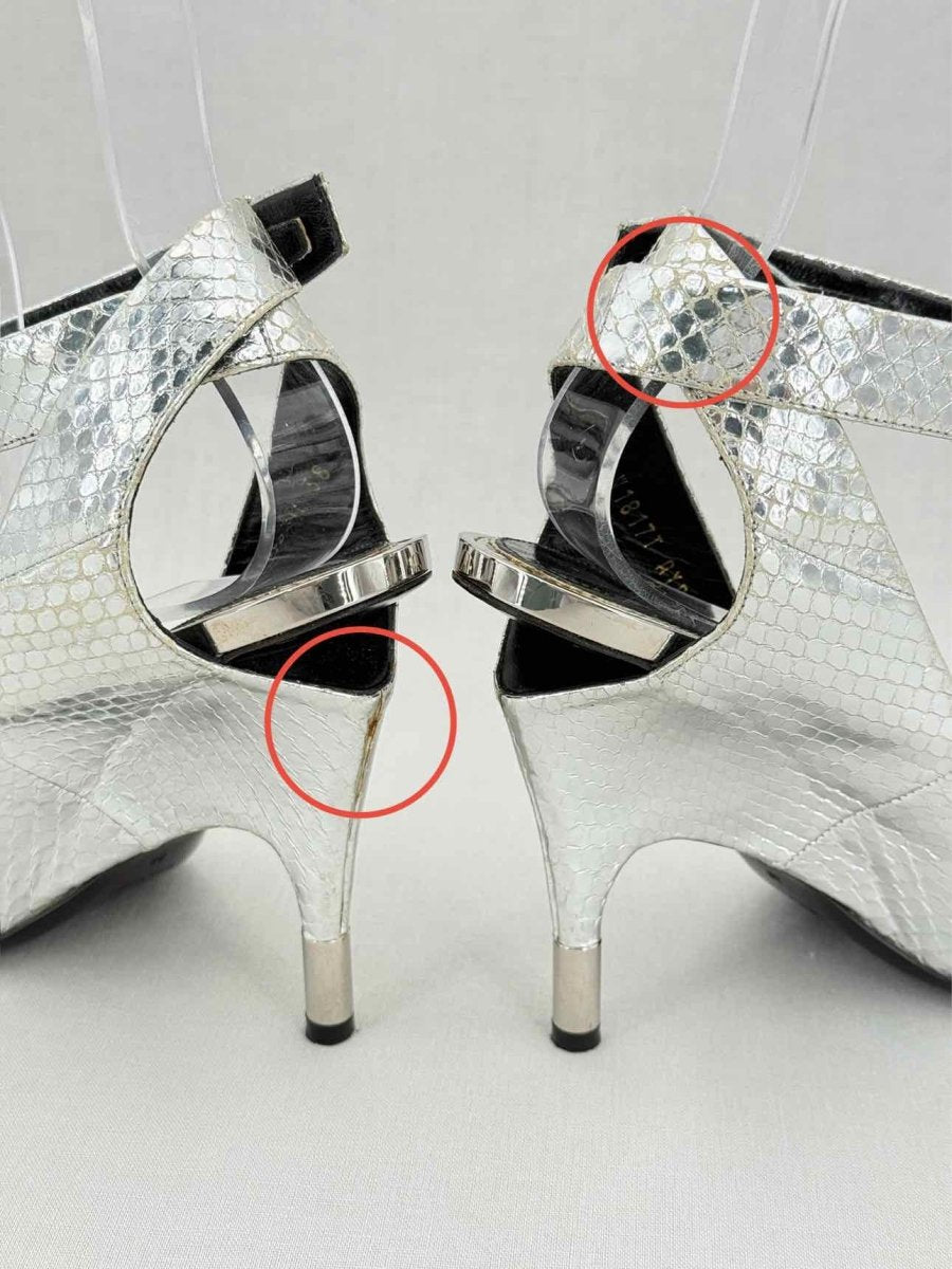 Pre - loved TOM FORD Silver Python Embossed Size EU 38 Pumps at Reems Closet