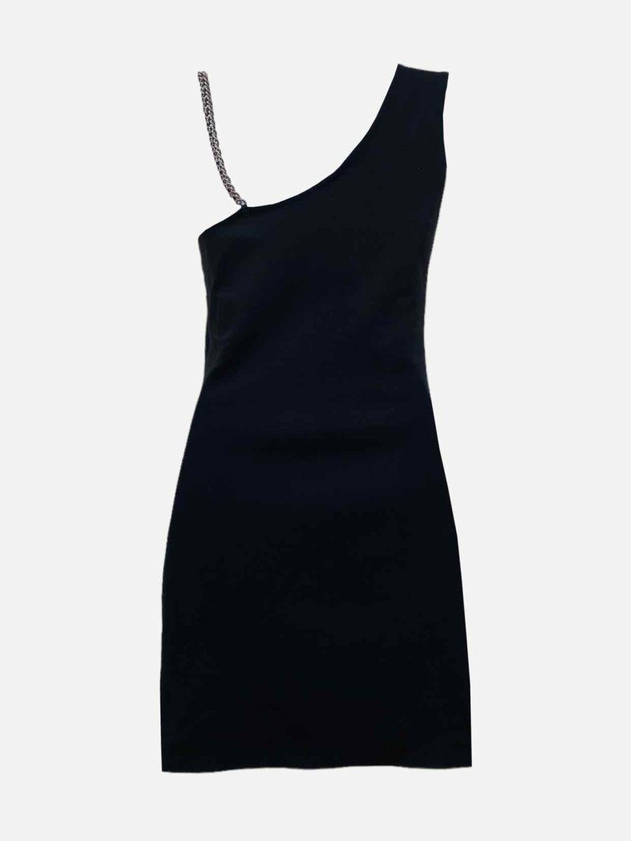 Pre-loved TOPSHOP Chain Curve Black Mini Bodycon Dress from Reems Closet