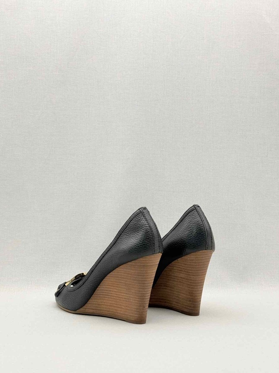 Pre-loved TORY BURCH Amanda Black Size EU 41 Wedges at Reems Closet