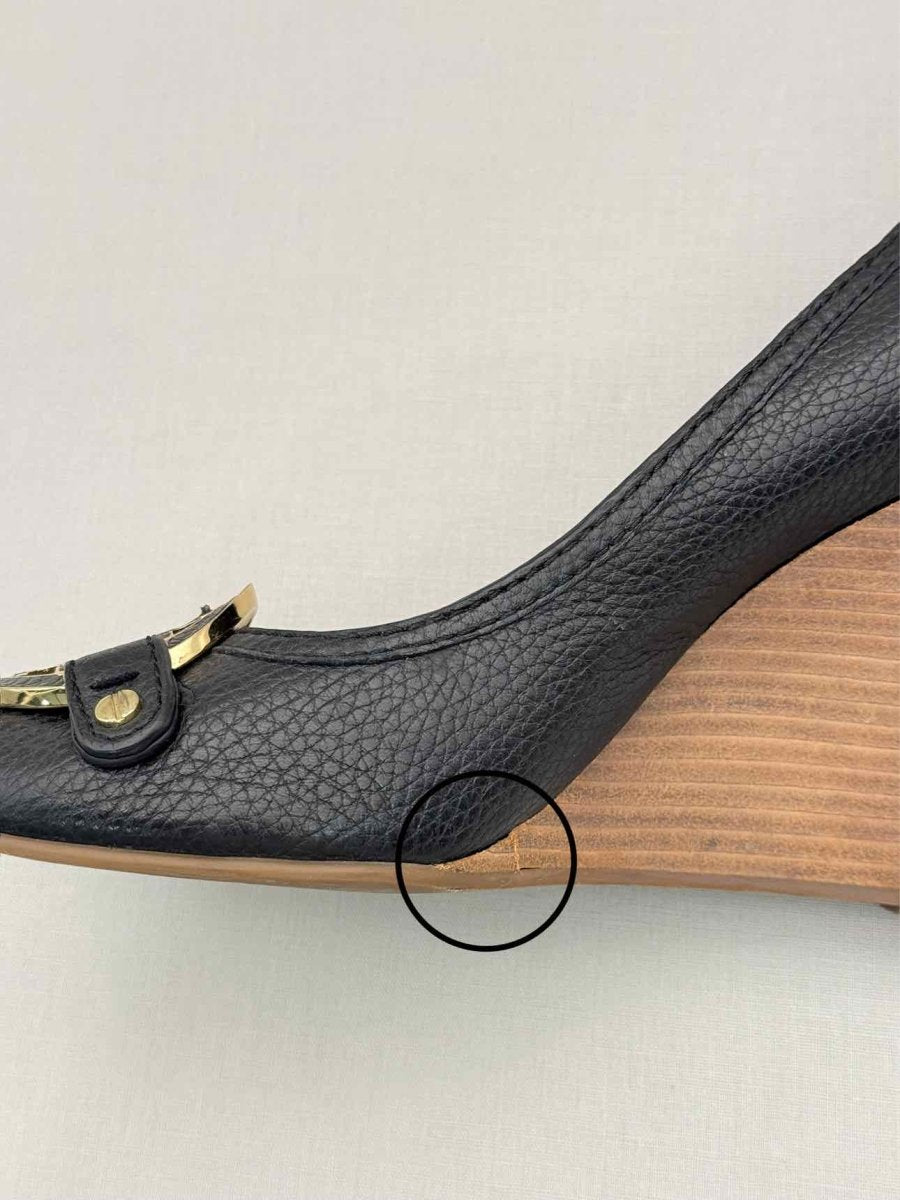 Pre-loved TORY BURCH Amanda Black Size EU 41 Wedges at Reems Closet