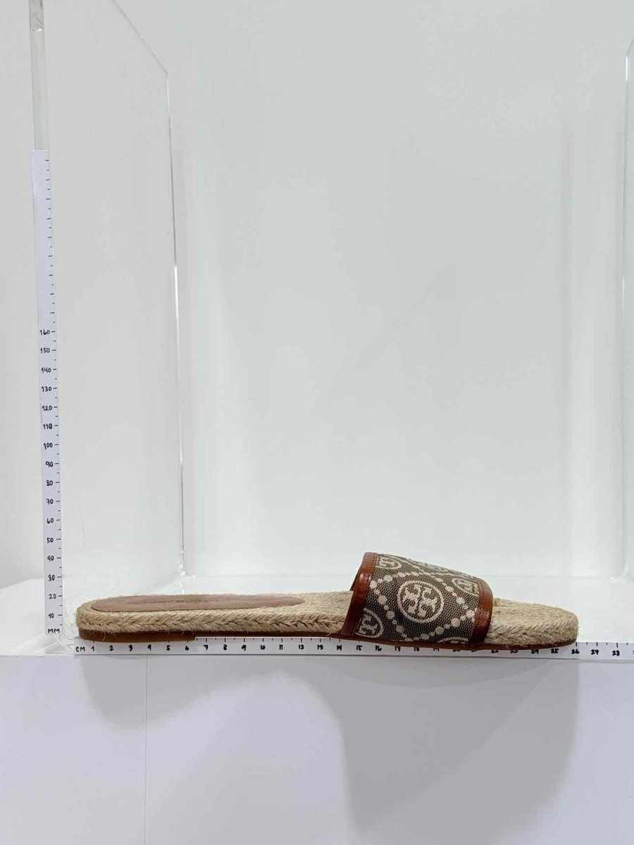 Pre - loved TORY BURCH Beige & Brown Size EU 39 Slides at Reems Closet