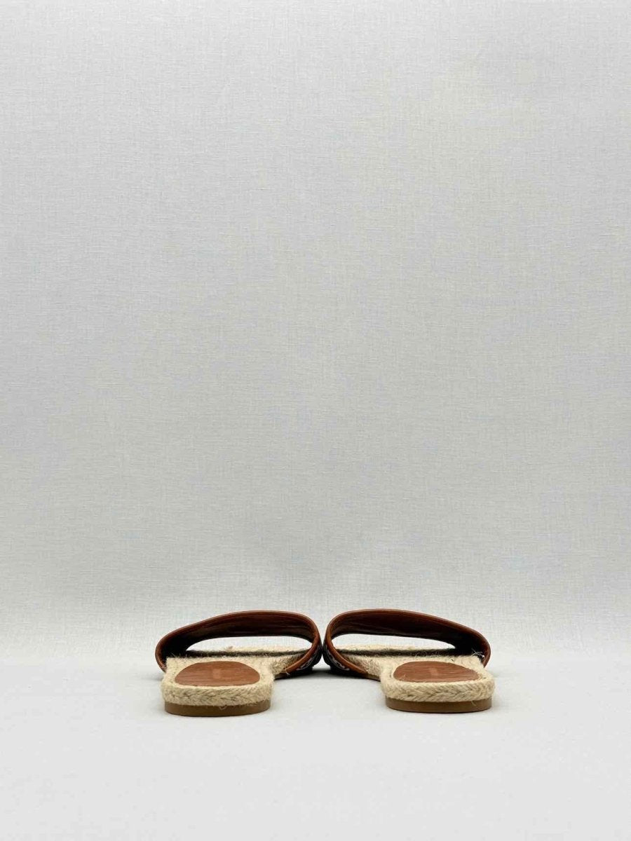 Pre - loved TORY BURCH Beige & Brown Size EU 39 Slides at Reems Closet