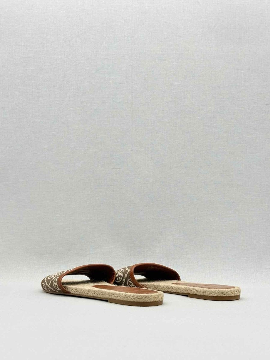 Pre - loved TORY BURCH Beige & Brown Size EU 39 Slides at Reems Closet