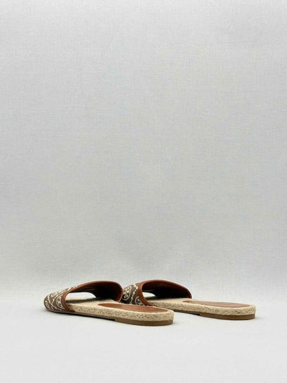 Pre - loved TORY BURCH Beige & Brown Size EU 39 Slides at Reems Closet