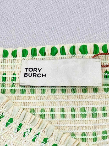 Pre - loved TORY BURCH Beige & Green Size US 10 Midi Dress at Reems Closet