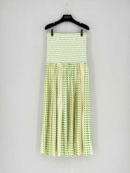 Pre - loved TORY BURCH Beige & Green Size US 10 Midi Dress at Reems Closet
