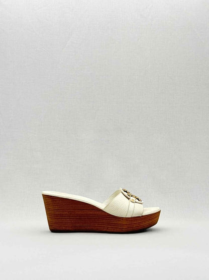Pre - loved TORY BURCH Beige Size EU 39.5 Wedges at Reems Closet