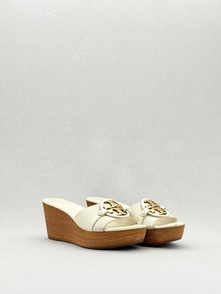 Pre - loved TORY BURCH Beige Size EU 39.5 Wedges at Reems Closet