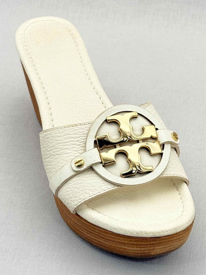 Pre - loved TORY BURCH Beige Size EU 39.5 Wedges at Reems Closet