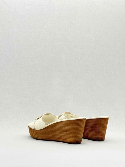 Pre - loved TORY BURCH Beige Size EU 39.5 Wedges at Reems Closet