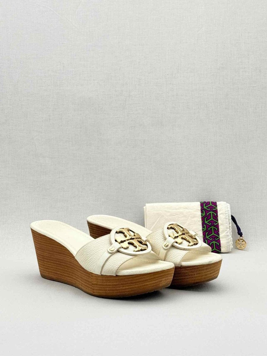 Pre - loved TORY BURCH Beige Size EU 39.5 Wedges at Reems Closet