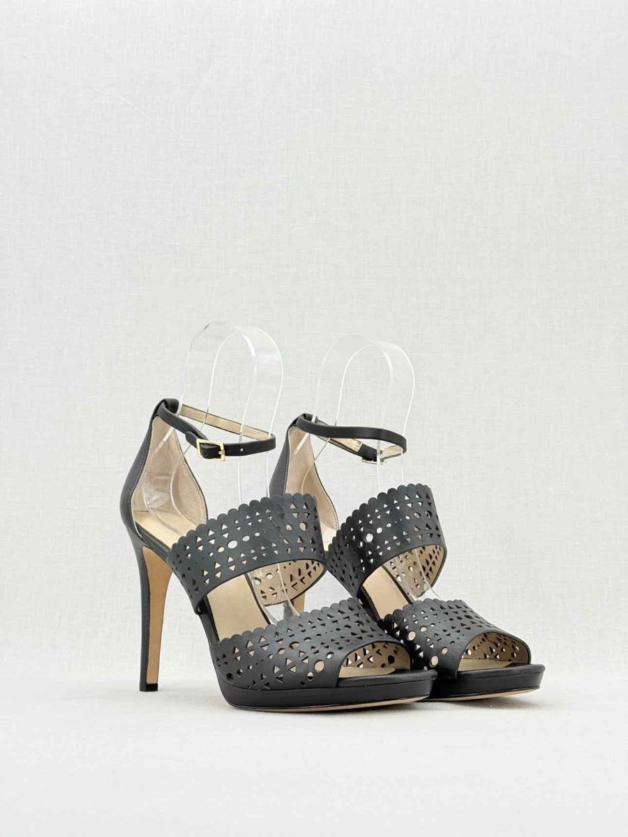 Pre - loved TORY BURCH Black Laser cut Size EU 40 Heeled Sandals at Reems Closet
