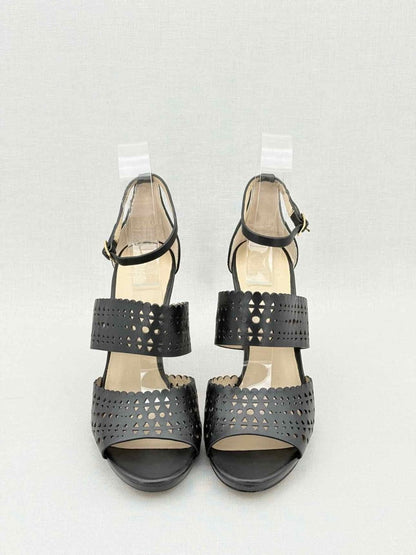 Pre - loved TORY BURCH Black Laser cut Size EU 40 Heeled Sandals at Reems Closet
