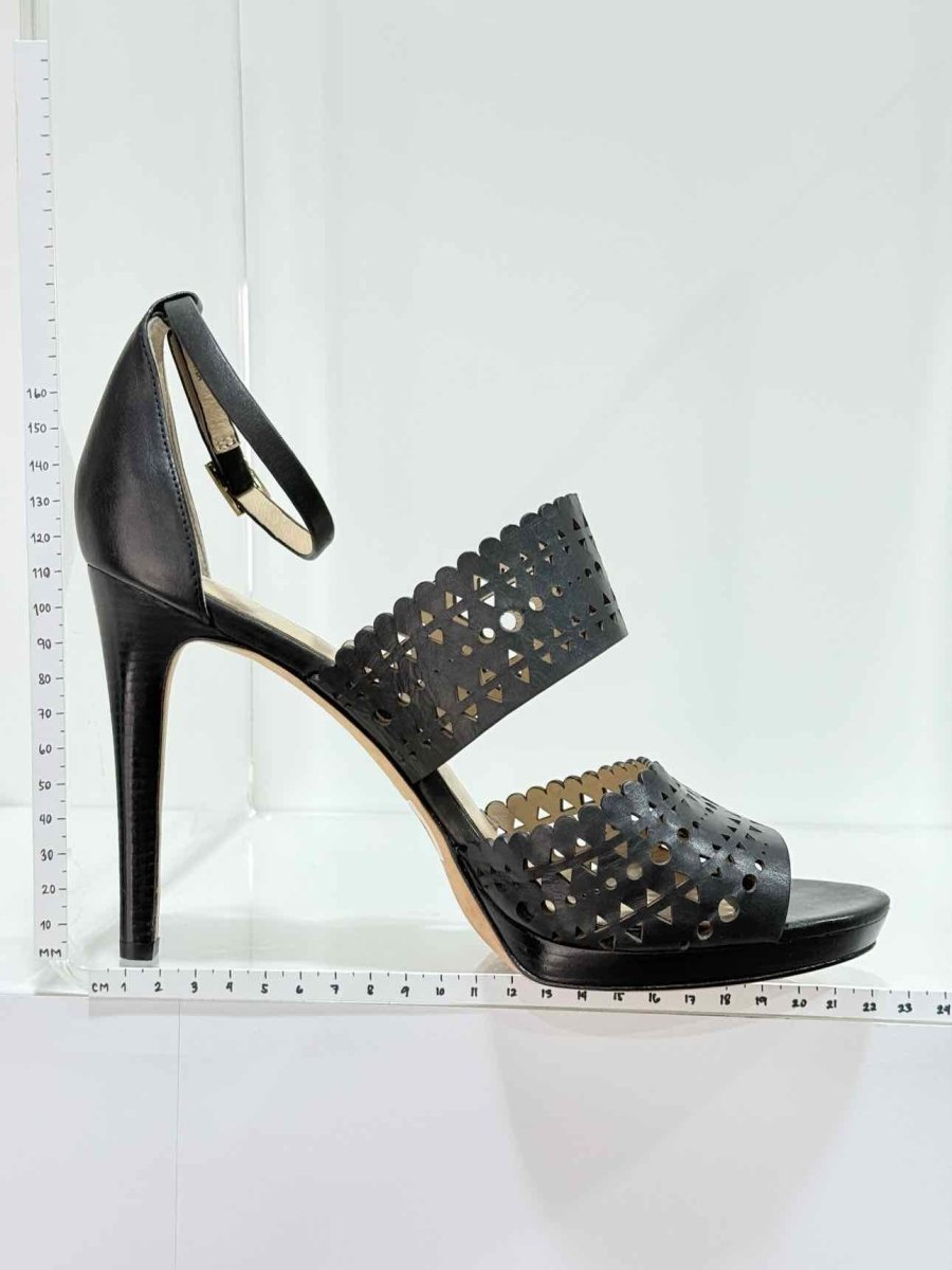 Pre - loved TORY BURCH Black Laser cut Size EU 40 Heeled Sandals at Reems Closet