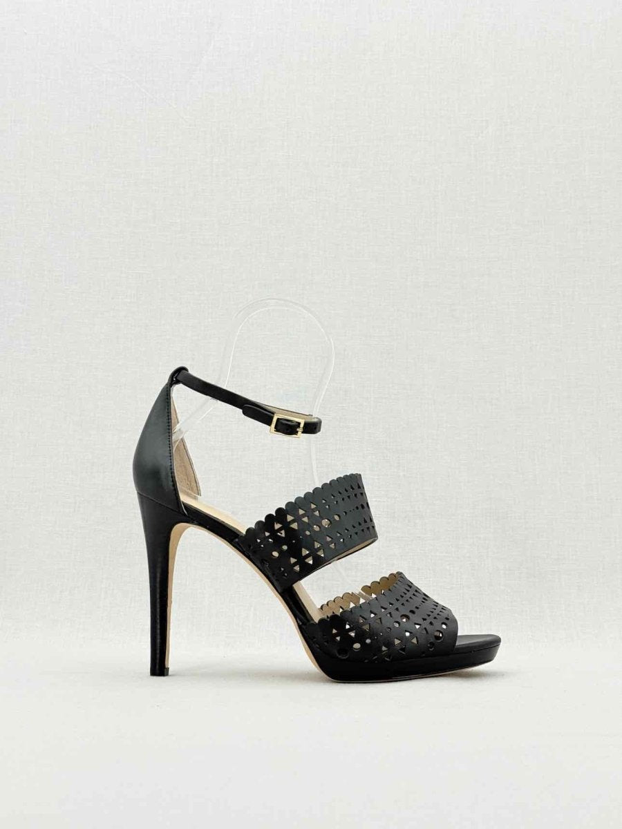 Pre - loved TORY BURCH Black Laser cut Size EU 40 Heeled Sandals at Reems Closet