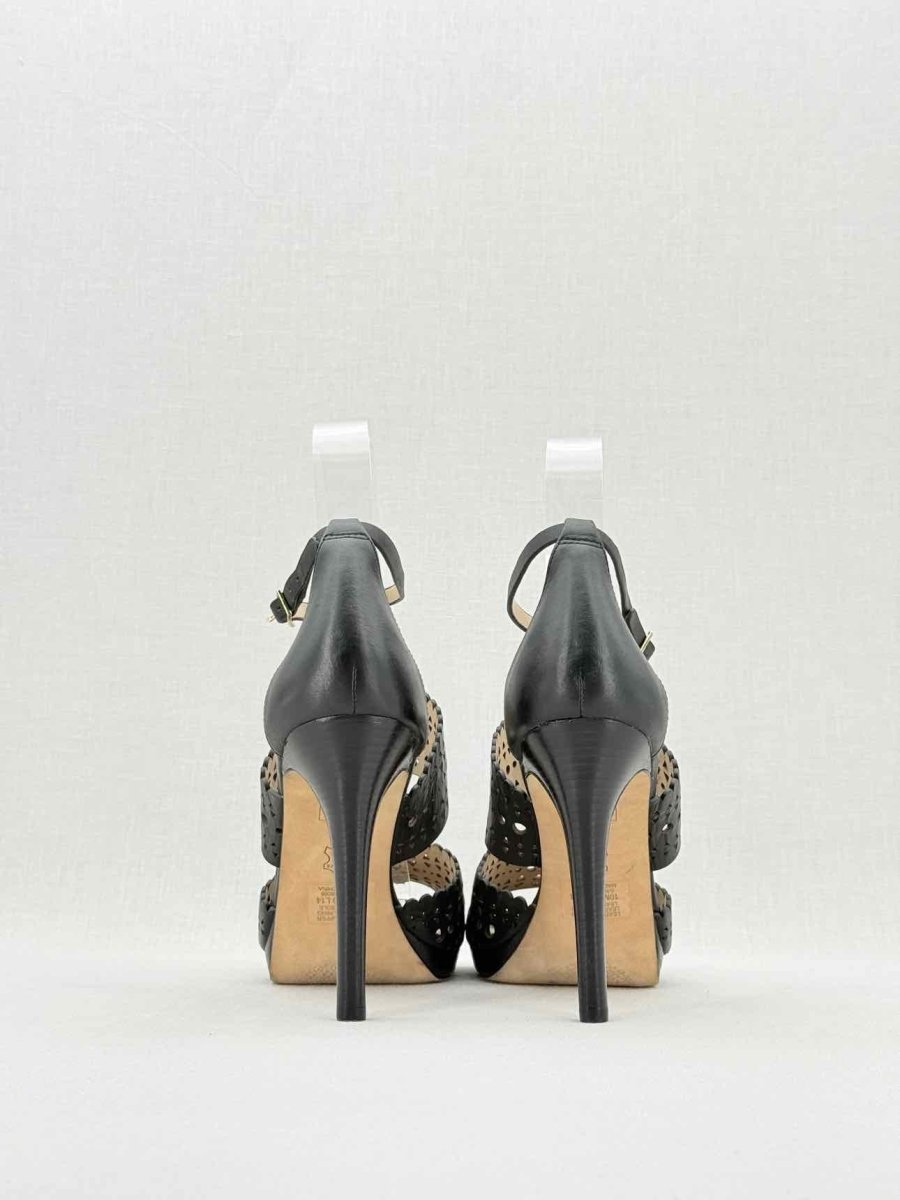 Pre - loved TORY BURCH Black Laser cut Size EU 40 Heeled Sandals at Reems Closet