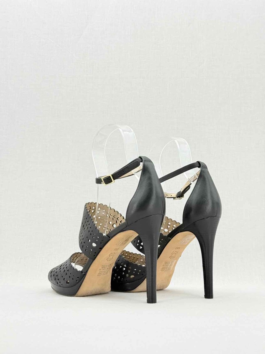 Pre - loved TORY BURCH Black Laser cut Size EU 40 Heeled Sandals at Reems Closet