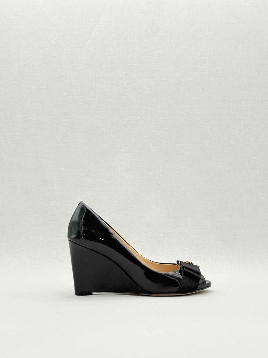 Pre - loved TORY BURCH Black Size EU 36.5 Wedges at Reems Closet