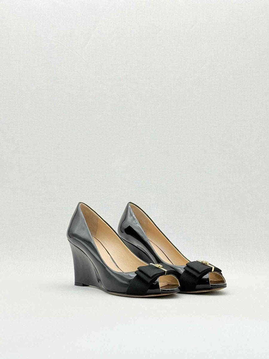 Pre - loved TORY BURCH Black Size EU 36.5 Wedges at Reems Closet