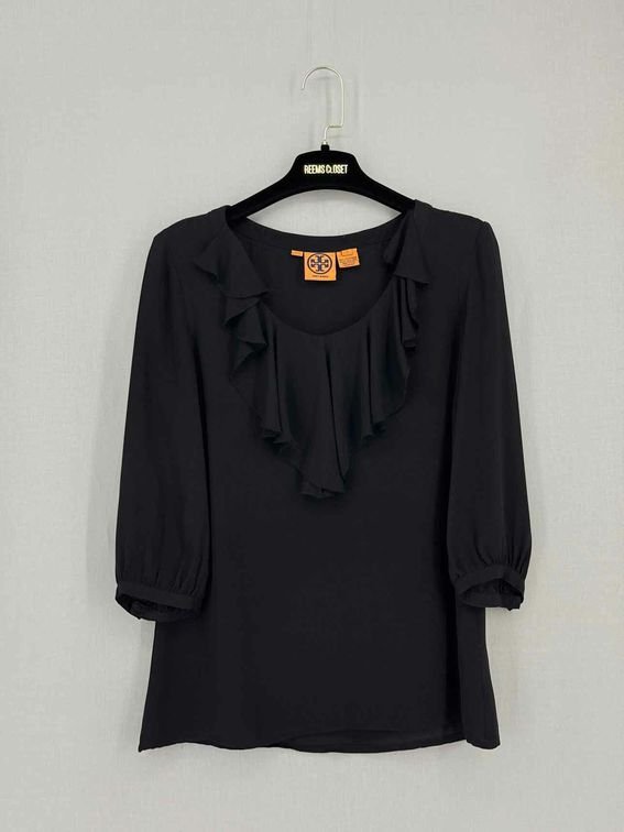Pre-loved TORY BURCH Black Size US 4 Blouse at Reems Closet