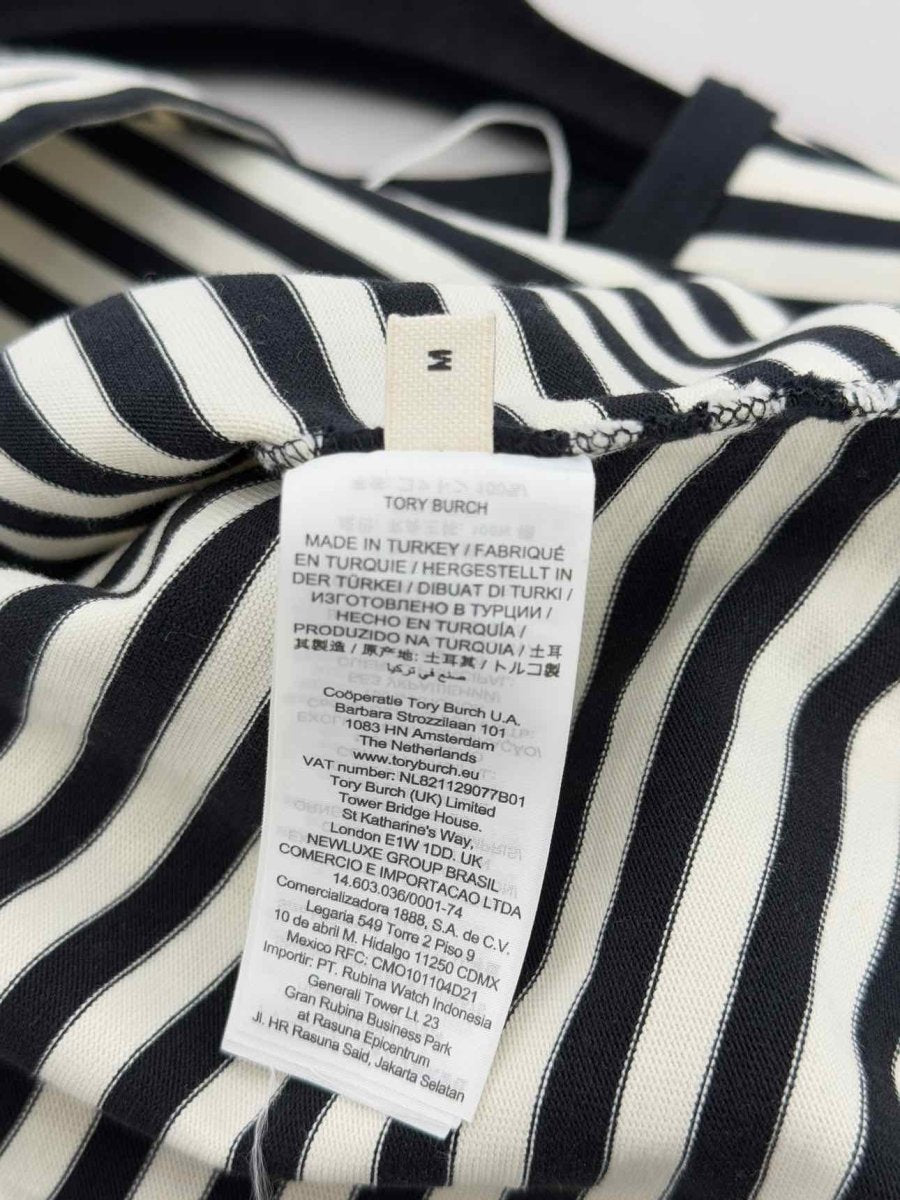Pre - loved TORY BURCH Black & White Striped Size Medium Top at Reems Closet