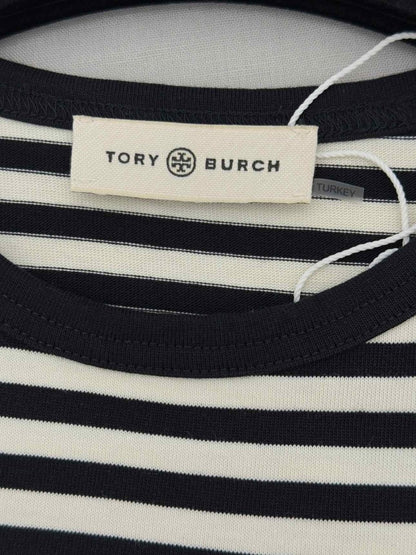 Pre - loved TORY BURCH Black & White Striped Size Medium Top at Reems Closet