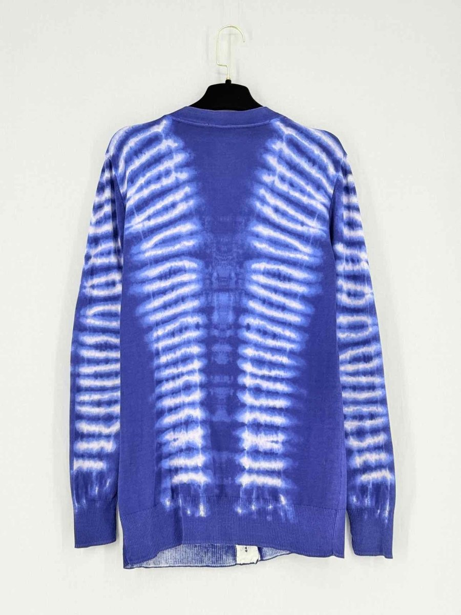 Pre - loved TORY BURCH Blue & White Tie - dye Size Large Cardigan at Reems Closet
