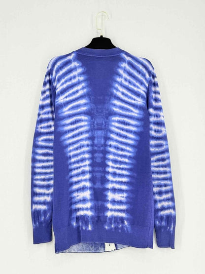 Pre - loved TORY BURCH Blue & White Tie - dye Size Large Cardigan at Reems Closet