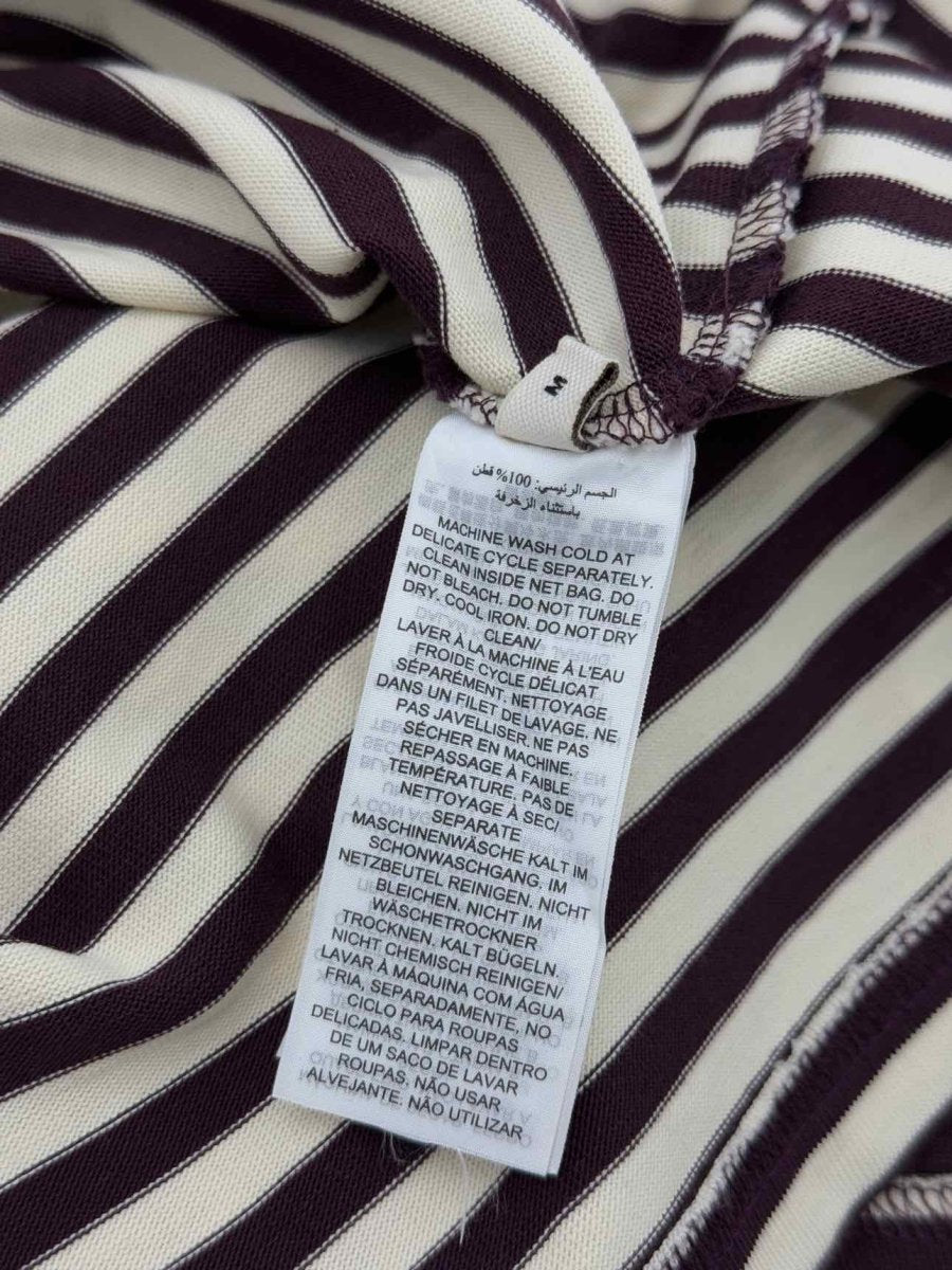 Pre - loved TORY BURCH Brown & White Striped Size Medium Top at Reems Closet