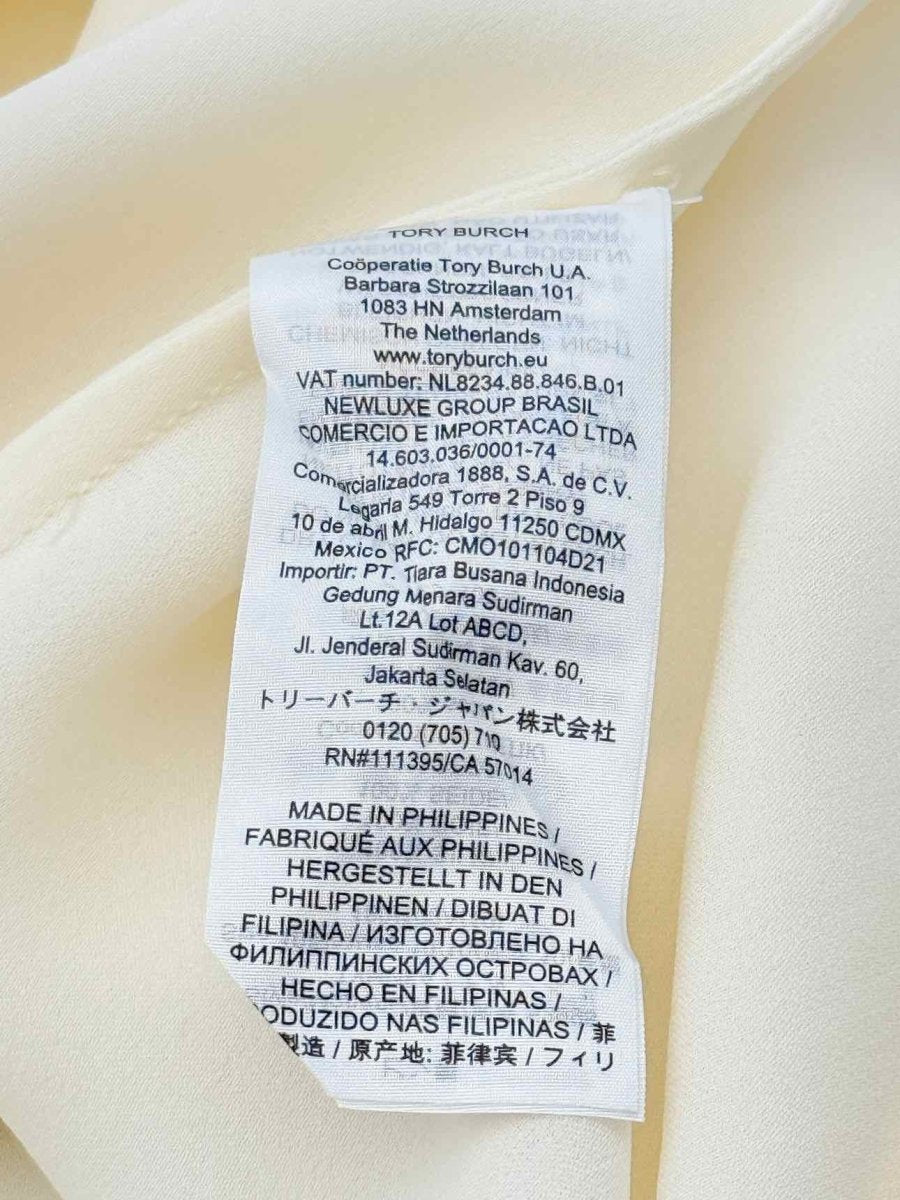 Pre - loved TORY BURCH Cream & Navy Blue Size Large Shirt at Reems Closet